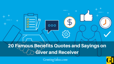 20 Famous Benefits Quotes and Sayings on Giver and Receiver
