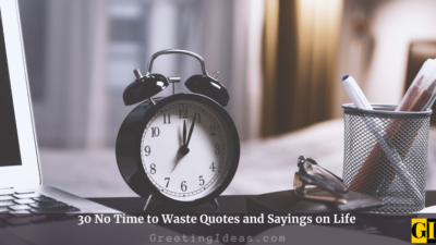 30 No Time to Waste Quotes and Sayings on Life