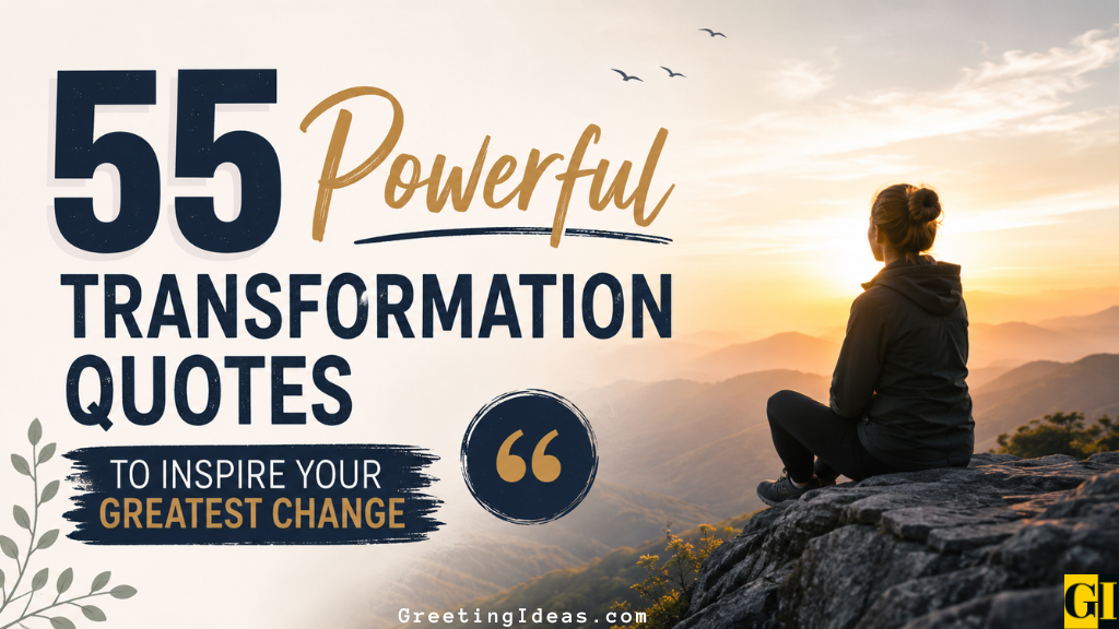 Woman sitting on a mountain cliff at golden sunrise, representing a collection of powerful transformation quotes to inspire personal growth and greatest change