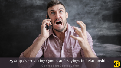 25 Stop Overreacting Quotes and Sayings in Relationships