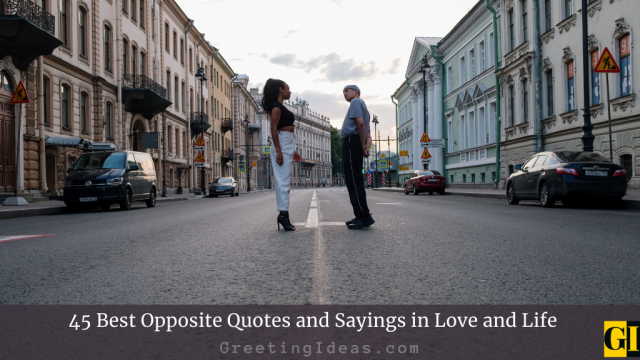 45 Best Opposite Quotes and Sayings in Love and Life