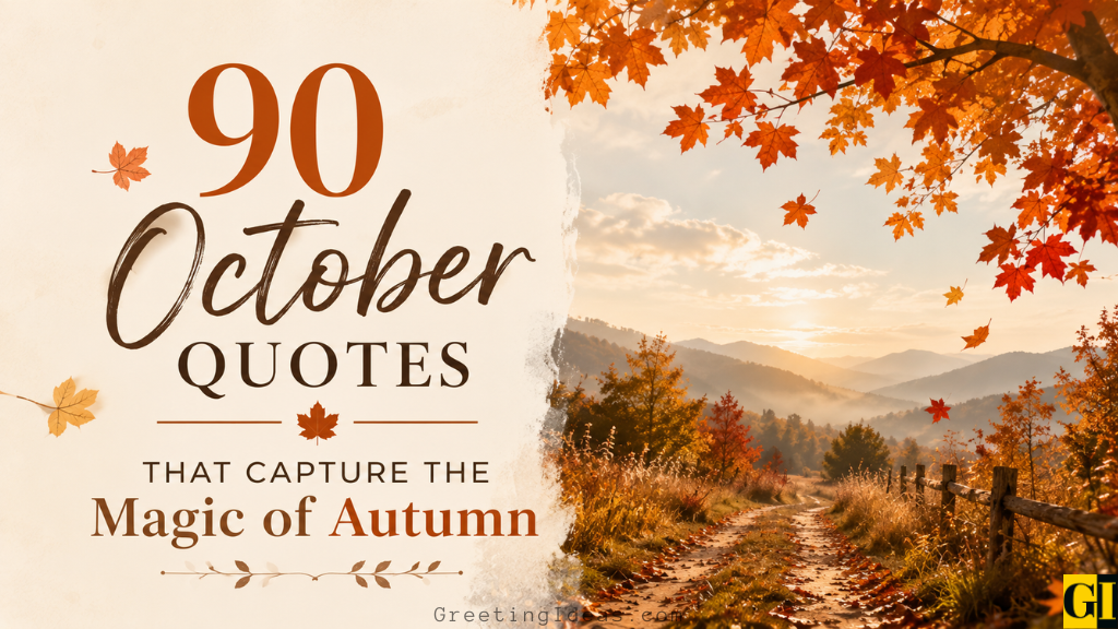 October quotes featured image with colorful autumn trail and golden foliage