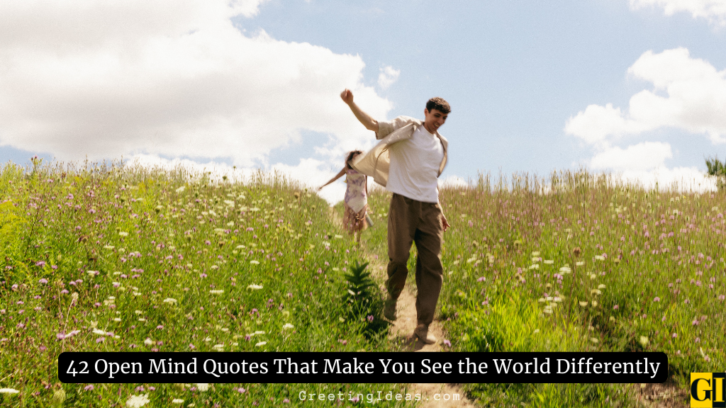 Two people walking freely through a flower field — open mind quotes that inspire you to see the world with new perspectives and curiosity