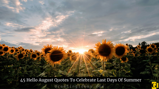 45 Hello August Quotes To Celebrate Last Days Of Summer
