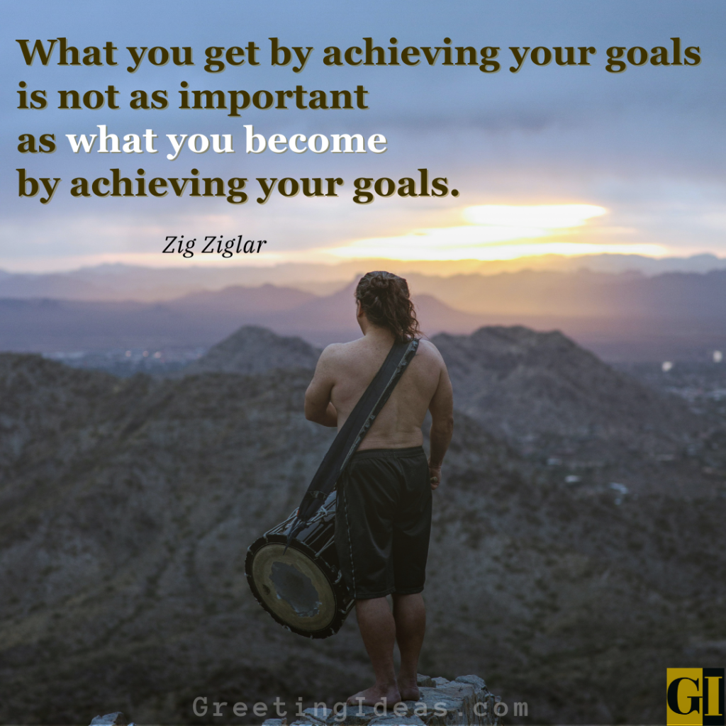 Uplifting Sunday motivational quote by Zig Ziglar about the power of becoming your best self through your goals.
