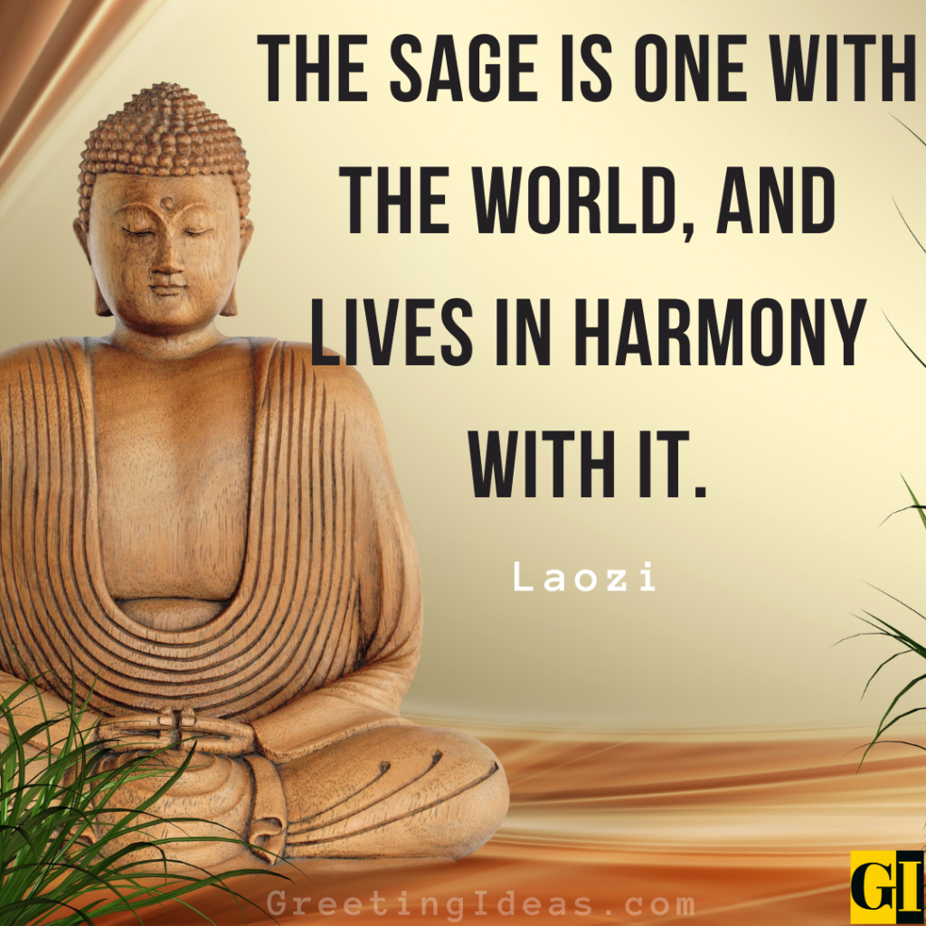 Buddha statue representing quotes from wise teachers about life in harmony and inner peace through balance